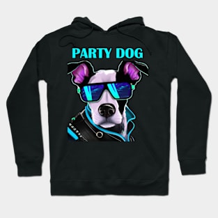 Party Dog Synthwave Retro Hoodie